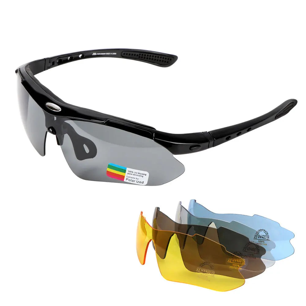 MOVIGOR 5 Lens Polarized Cycling Glasses Sports Men Sunglasses Road Bicycle Goggles Mountain Bike Riding Protection Eyewear set