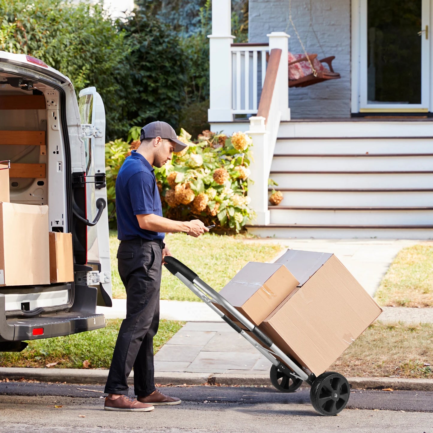 Foldable shopping trolley Lightweight aluminium shopping trolley Comes with removable shopping bag Waterproof fabric Mudguard