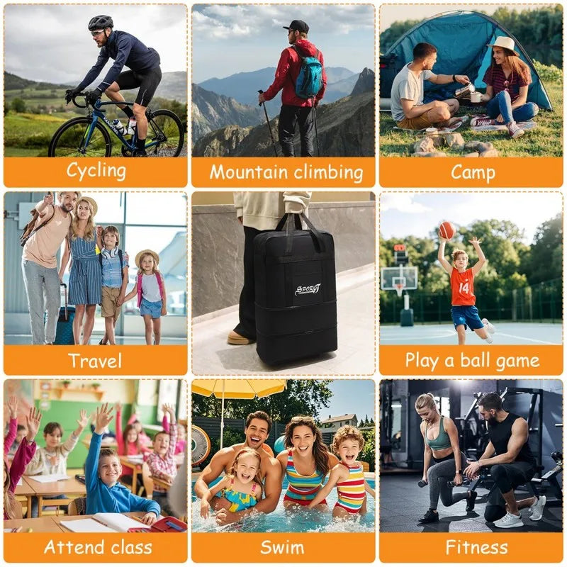 Expandable Foldable Trolley Travel Bag with Wheels – Versatile Luggage Suitcase for Women & Men, Weekend Trip and Overnight Use