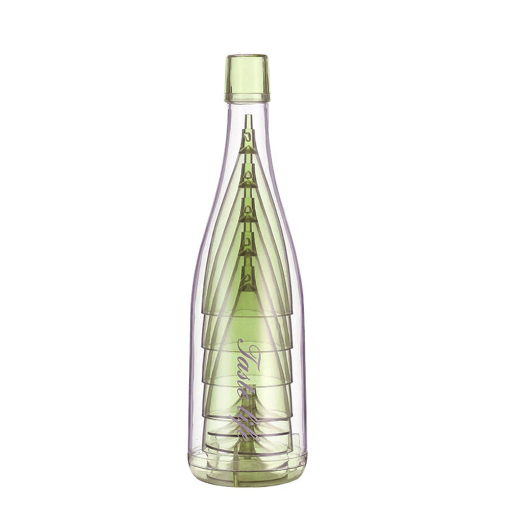 5Pcs Clear Wine Glasses with Storage Bottles Foldable Wine Glasses Reusable Champagne Glasses Folding for Outdoor Camping Travel