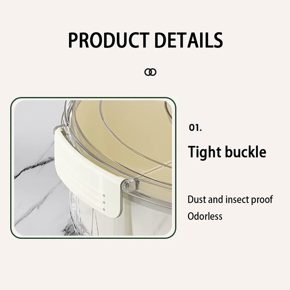 Six-Grid Food Storage Box With Handles Divided kitchen Container Compartments Stackable Snack Tray Removable and washable