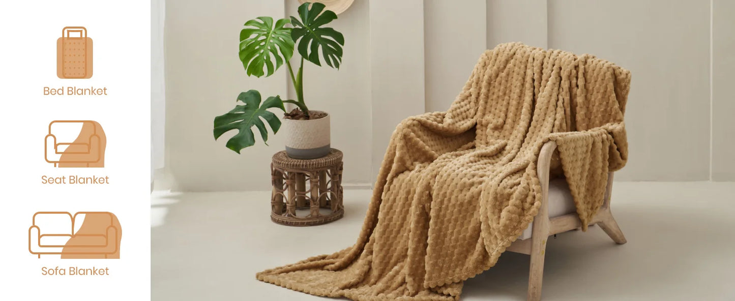 Good Nite Fleece Throw Blanket - Soft Plush & Warm Cozy White Blanket for Bed, Couch & Sofa Chair