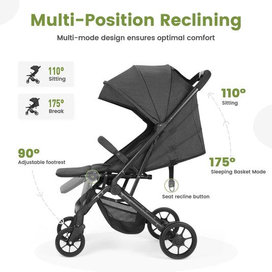 Portable High-view Baby Stroller Two-way Portable Baby Stroller Foldable Children's Four-wheel Baby Stroller 0-3 Years Old