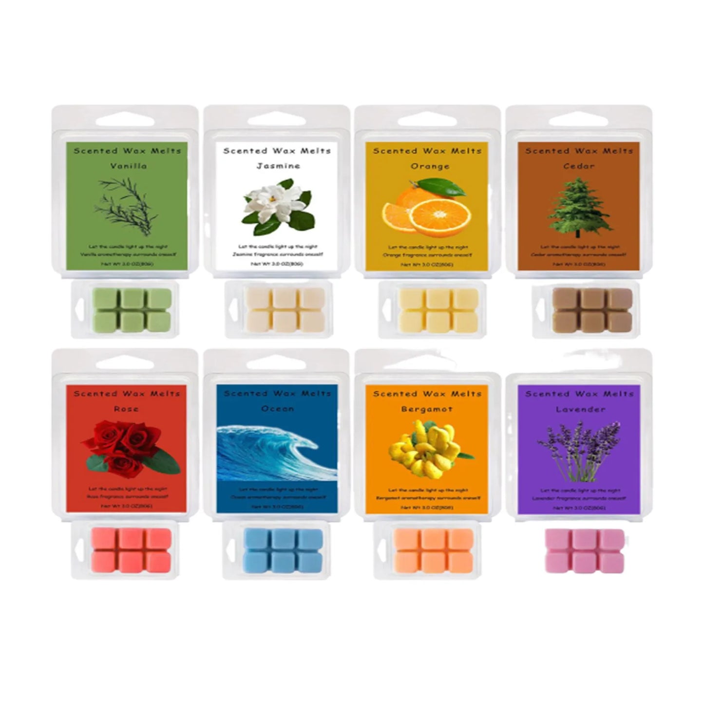 Colorful Wax Melts Cubes 8Packs Soys Scented Melts Cubes Handmade Soys Wax Wholesale Drop Shipping