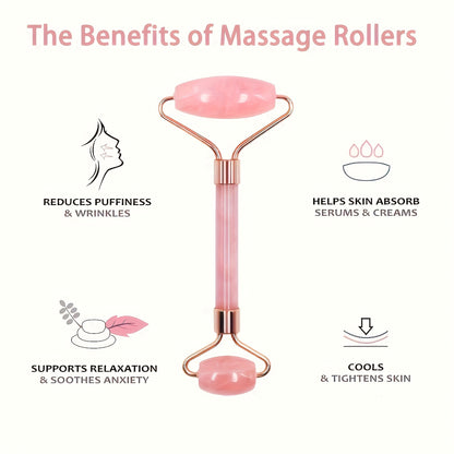Pink Resin Gua Sha Board And Facial Massage Roller Set, Manual Relaxation Tools, Perfect Gifts for Body And Mind Care.