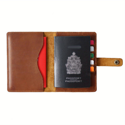 Luxury White Calfskin Leather Passport Bag - Multifunctional Holder for Cards, Tickets, and Documents - Elegant Design, Durable