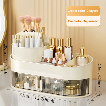Large Capacity Makeup Organizer With Drawer - Dustproof Cosmetic  Box For Brushes, Lipsticks & More - Hypoallergenic Plastic, °