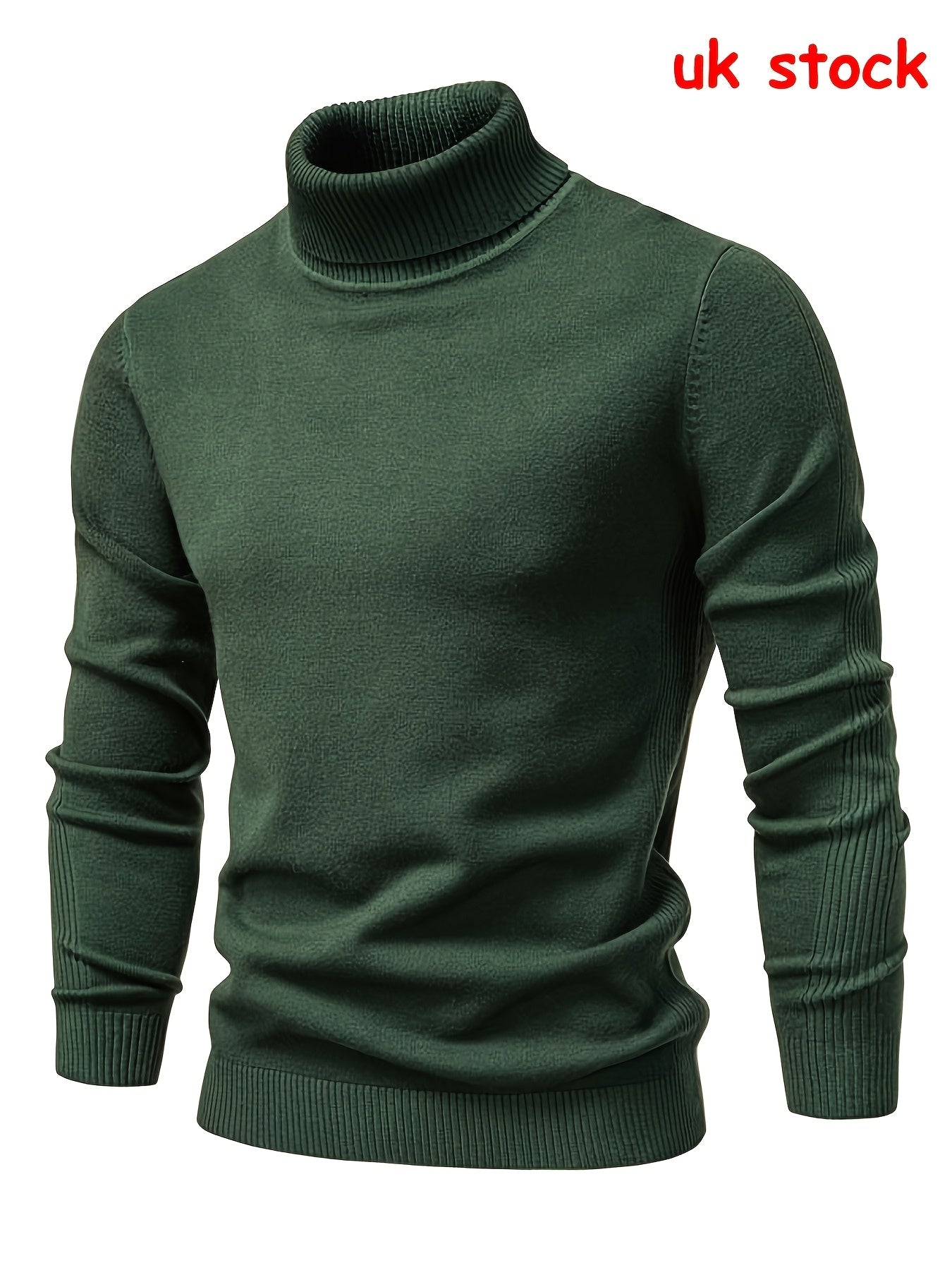 Mens Ribbed Stretch Slim Fit Knitted Pullover Casual Turtleneck Sweater Long Sleeve Sweaters Winter Thermal Sweater