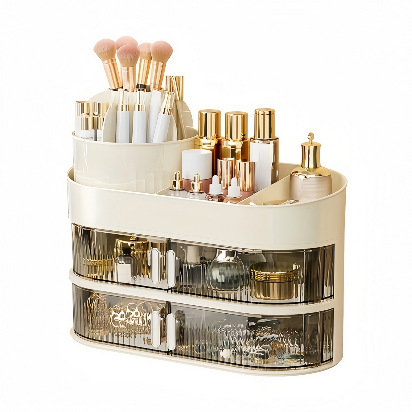 Large Capacity Makeup Organizer With Drawer - Dustproof Cosmetic  Box For Brushes, Lipsticks & More - Hypoallergenic Plastic, °