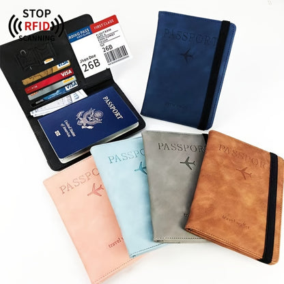 Frosted Fabric Strap Passport Holder with Large Capacity and Multiple Card Slots - Multi Functional Travel Document Bag in Vario