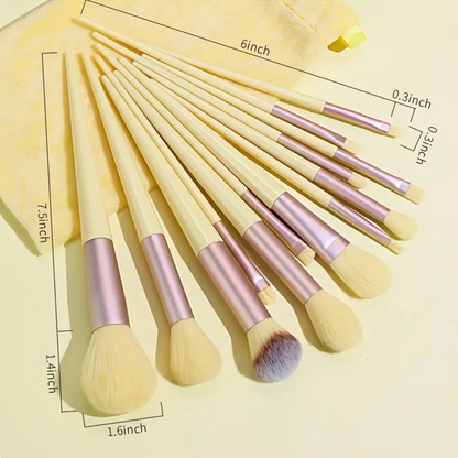 13pcs Makeup Brush Set & Storage Bag, Professional Cosmetic Accessories for Foundation Powder Eyeshadow Eyebrow Concealer Sculpt
