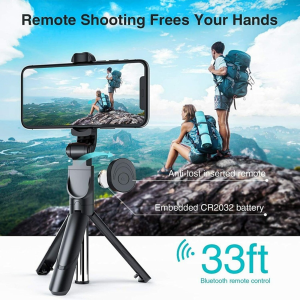 Bluetooth Selfie Tripod Telescopic Stick Remote Monopod Extendable Phone Holder