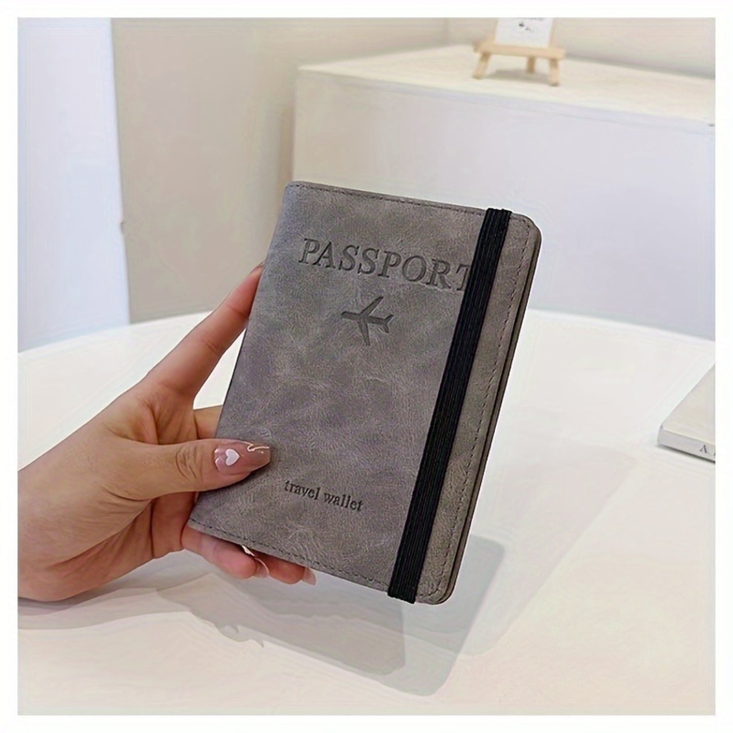 Frosted Fabric Strap Passport Holder with Large Capacity and Multiple Card Slots - Multi Functional Travel Document Bag in Vario