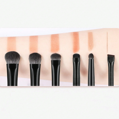 6pcs/set Eye Makeup Brushes Kit Including Angled Eyeliner, Detail Concealer, Blending Brush, Blending Crease Brush