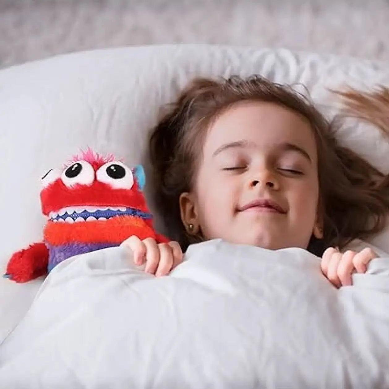 Worry Yummy Monster Soft Toy - 28cm (11") Cuddly Sleep Companion for Kids - Anxiety & Stress Reducing - Red 'Munch'