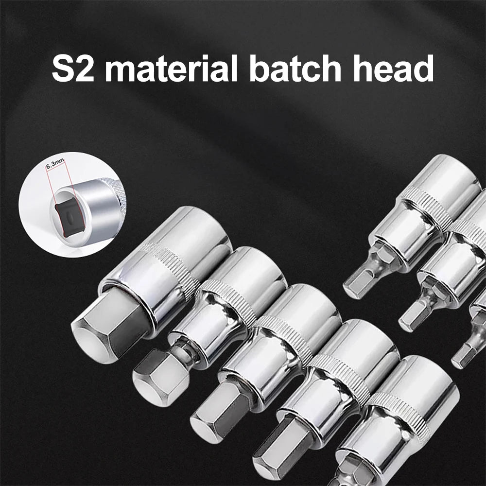 46-Piece Socket Wrench Set for Home Hardware Maintenance Auto Motorcycle Bicycle Repair with Black Case Garage Tool Kit