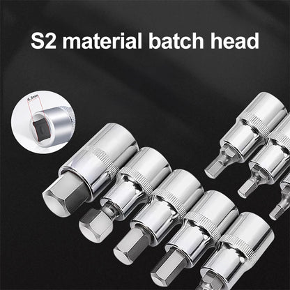 46-Piece Socket Wrench Set for Home Hardware Maintenance Auto Motorcycle Bicycle Repair with Black Case Garage Tool Kit