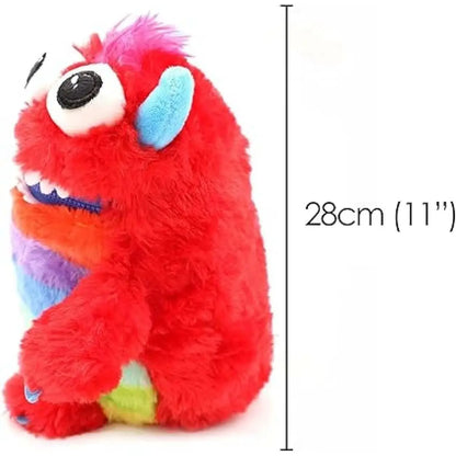 Worry Yummy Monster Soft Toy - 28cm (11") Cuddly Sleep Companion for Kids - Anxiety & Stress Reducing - Red 'Munch'
