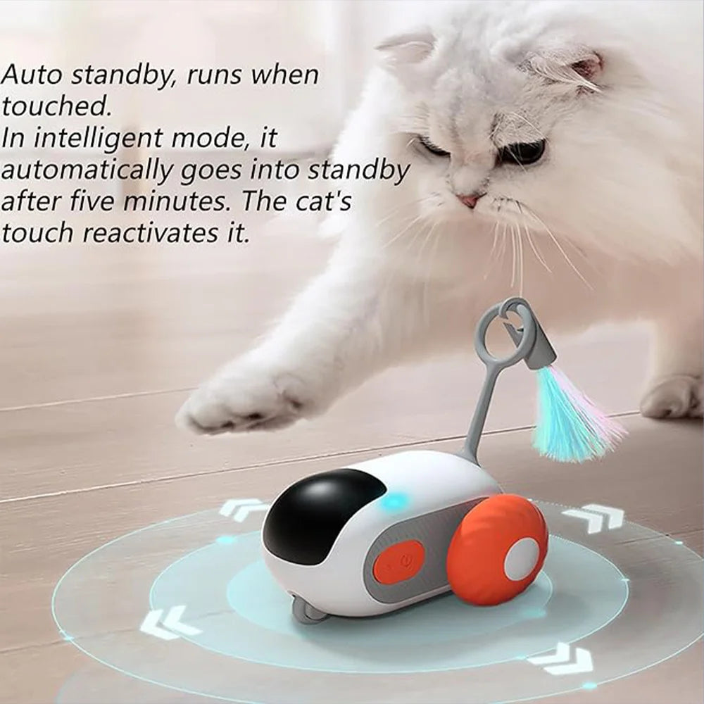 Interactive Cat Toys Bundle 3-in-1: Automatic Rolling Ball & Remote Control Car, Smart Kitten Play Set for Indoor Cats (Safe )