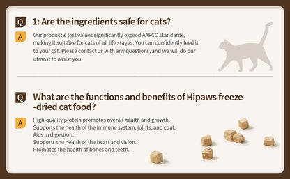 Hipaws Complete Natural Chicken Recipe Freeze-Dried Cat Food Treats Toppers 280g, Hypoallergenic No Grain Fresh Chicken; Freeze