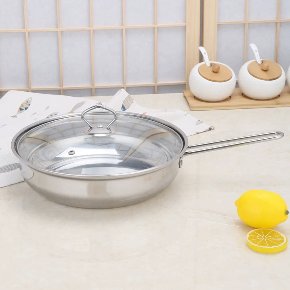Stainless Steel Cookware 14-Piece Set Thickened Non-Stick Flat-Bottomed Frying Pan Milk Pot Soup Pot Combination Set