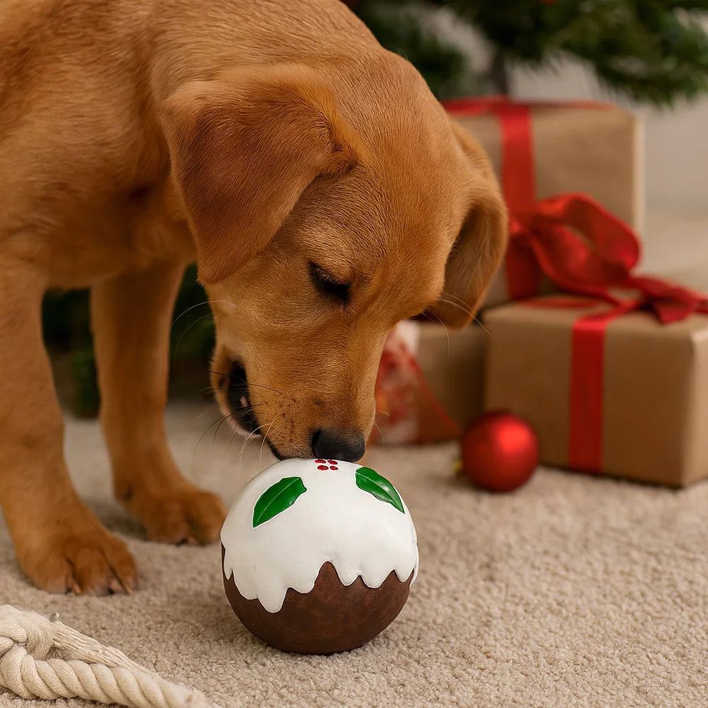 Christmas Dog Toy Non-Toxic Latex Squeaky Ball Assorted Interactive Pet Toys 6-12cm