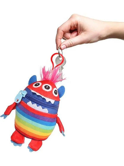 Worry Yummy Monster Keyring Pack - 4 Soft Toys (13cm) for Kids - Anxiety, Stress & Fear Reducing Cuddly Bag Clip Toys
