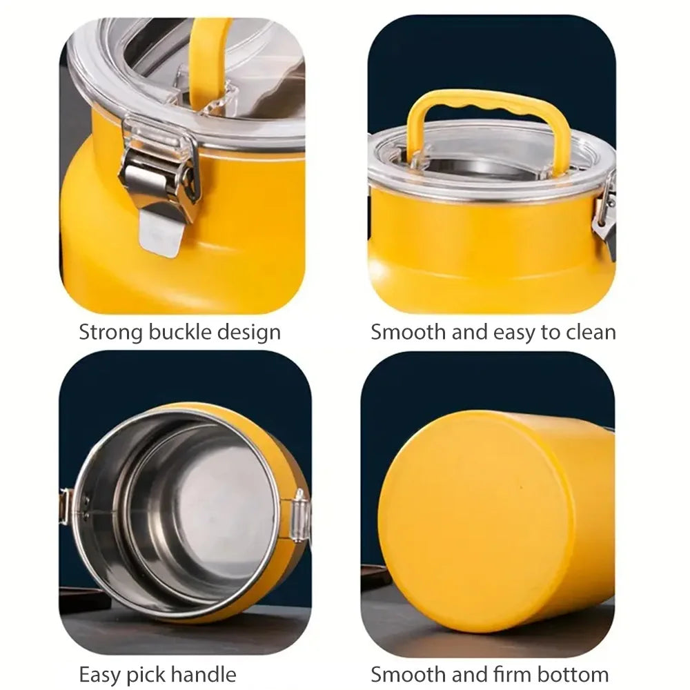 Stainless Steel Airtight Food Grade Storage Canister 5L Reusable Round Seal Jar for Kitchen