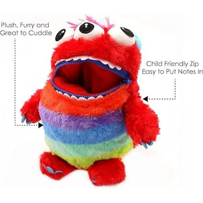 Worry Yummy Monster Soft Toy - 28cm (11") Cuddly Sleep Companion for Kids - Anxiety & Stress Reducing - Red 'Munch'