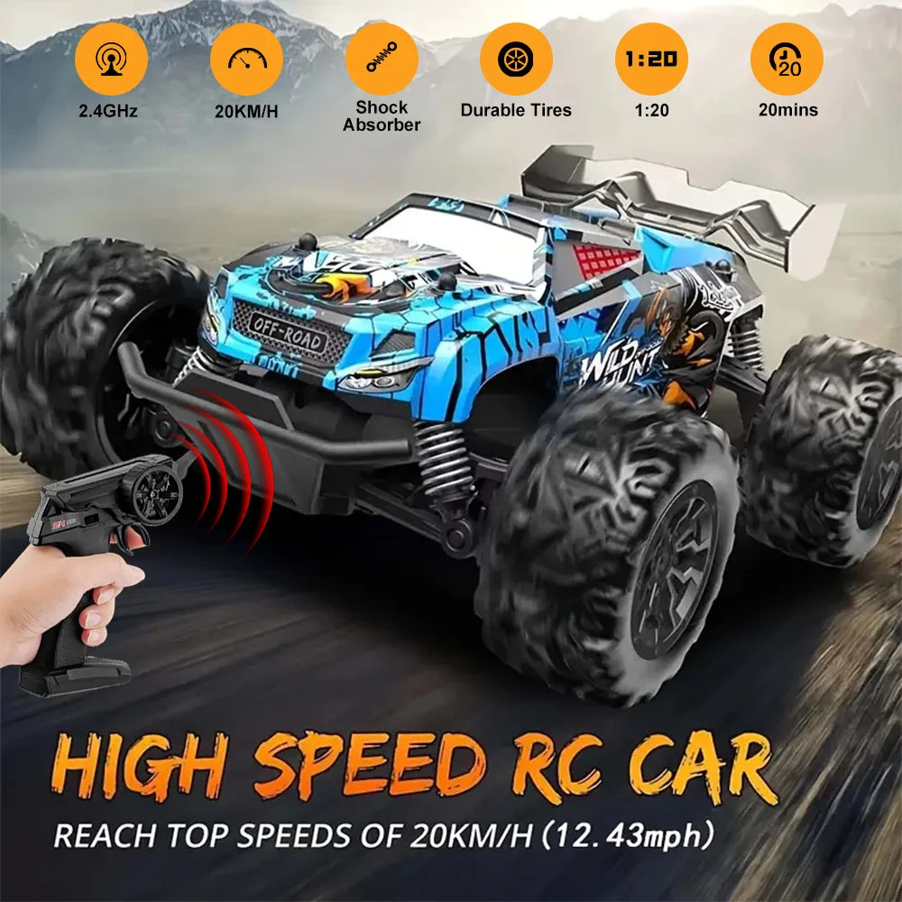 1:14 Scale RC Car for Kids Adults 20KM/H High Speed 4WD Off-Road Remote Control Truck 2.4GHz Toy Vehicle Gift for Teens and 6+
