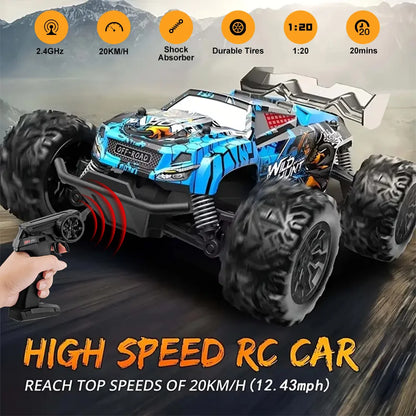 1:14 Scale RC Car for Kids Adults 20KM/H High Speed 4WD Off-Road Remote Control Truck 2.4GHz Toy Vehicle Gift for Teens and 6+