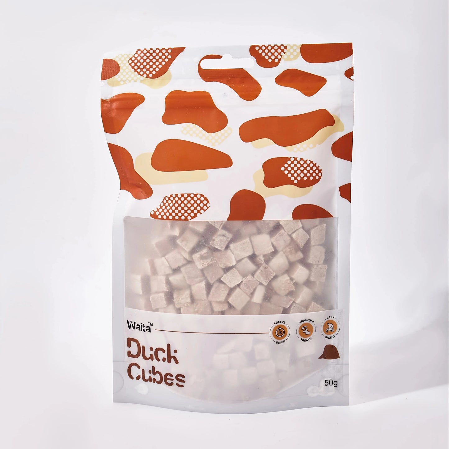 Waita 100% Natural Freeze Dried Duck Cube 50g - Cat Dog Pet Healthy Treats High Protein Low Fat Training Reward