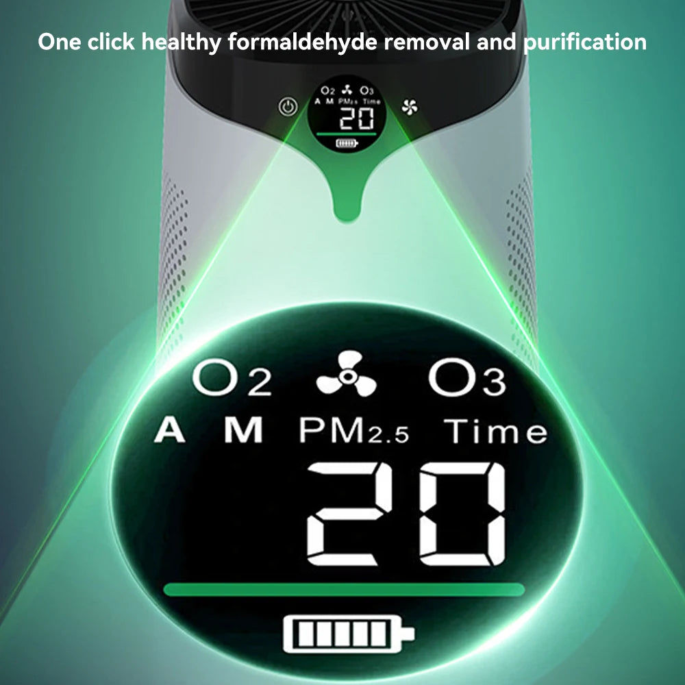 PM2.5 Air Purifier Negative Ion Purifier Pet Hair Dust Smog Air Purifier with Digital Display & Timer for Home