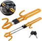Steering Wheel Lock Anti-Theft Heavy Duty Secure Car Device, Adjustable Length Clamp Double Hook Locks Universal Fit (Yellow)