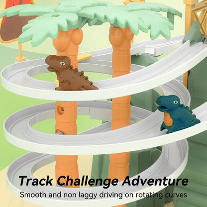 Double Track Dinosaur Climbing Slide with Lights and Music for Toddlers Creativity Gift Age 3 -6 Boys Girls Kids