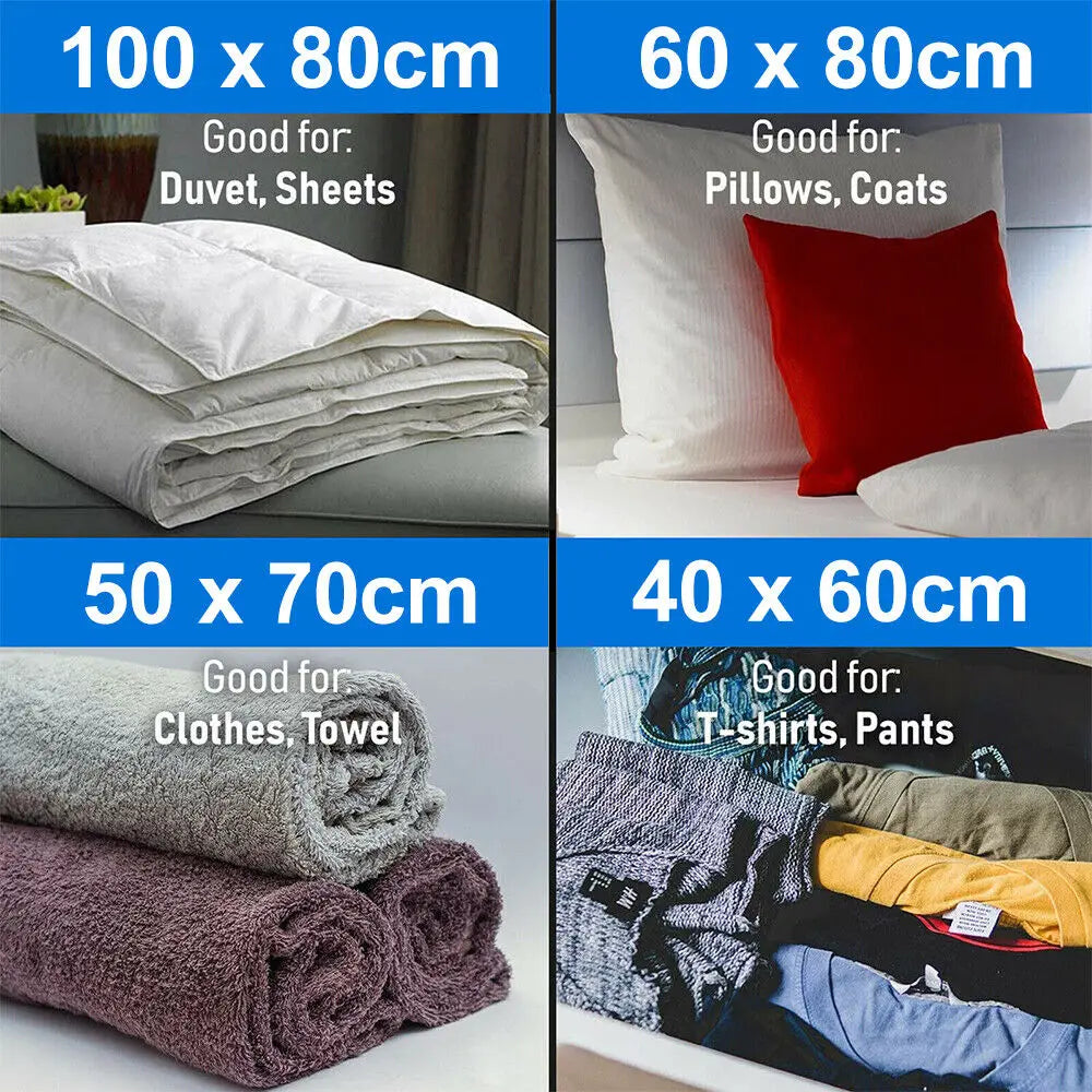 12pcs Vacuum Storage Bags With Valve Folding Compressed Space Saving Clothes Storage Big Size For Towel Cloth Blanket