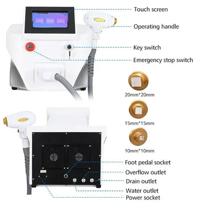 808 Diode Laser Hair Removal Machine 755 808 1064nm Wavelengths Cooling Head Painless Laser Epilator Face Body Hair Removal