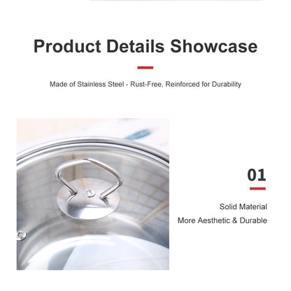 Stainless Steel Cookware 14-Piece Set Thickened Non-Stick Flat-Bottomed Frying Pan Milk Pot Soup Pot Combination Set