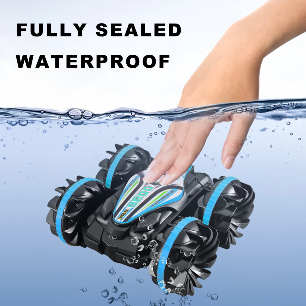 Amphibious Remote Control Car Gesture Sensor 4WD Off-Road Toy Car 360 Degree Rotating Waterproof RC Stunt Car for Kids Gifts