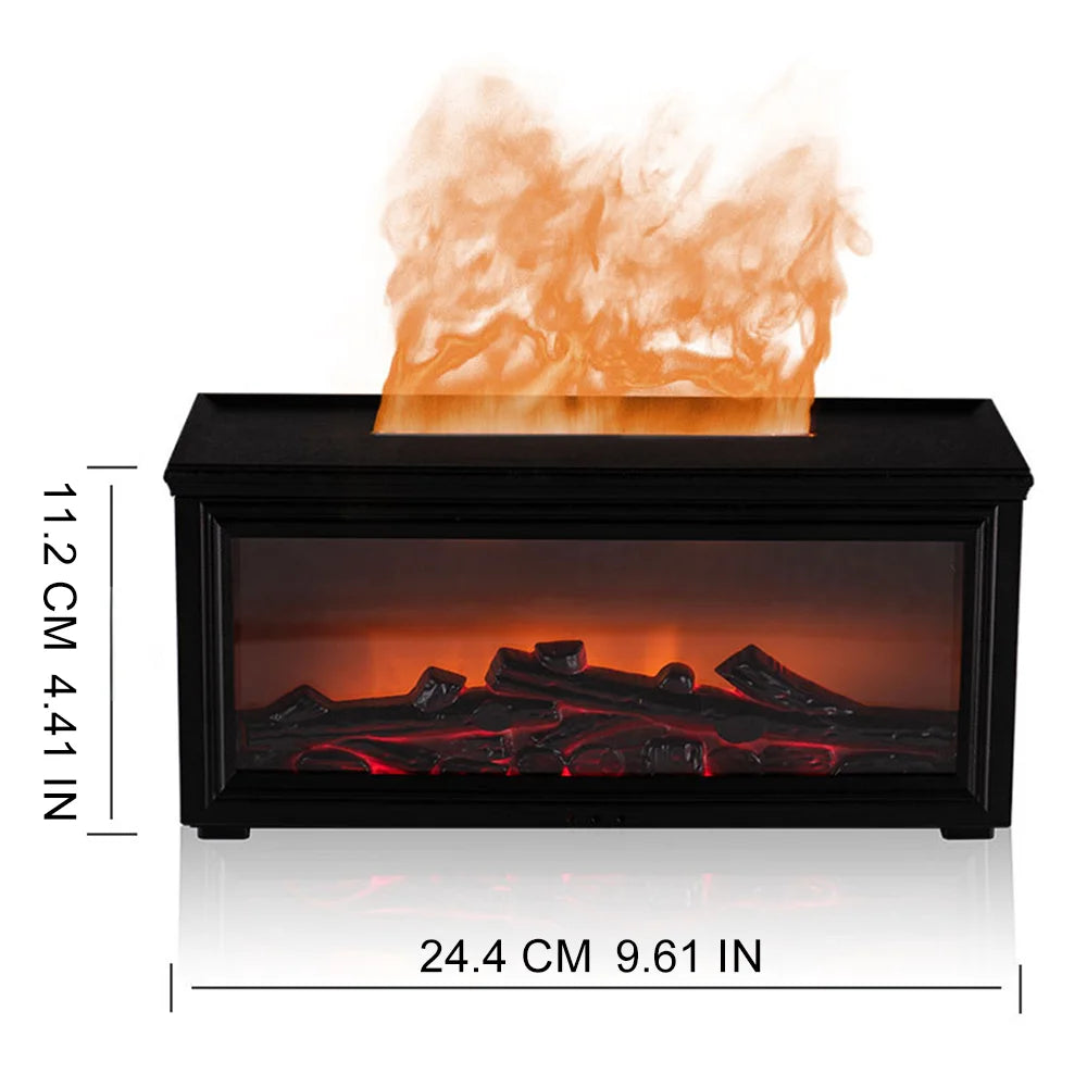 Colorful Flame Fireplace Diffusers for Essential Oils Aroma Flame Diffuser Fireplace Humidifier with Remote for Home