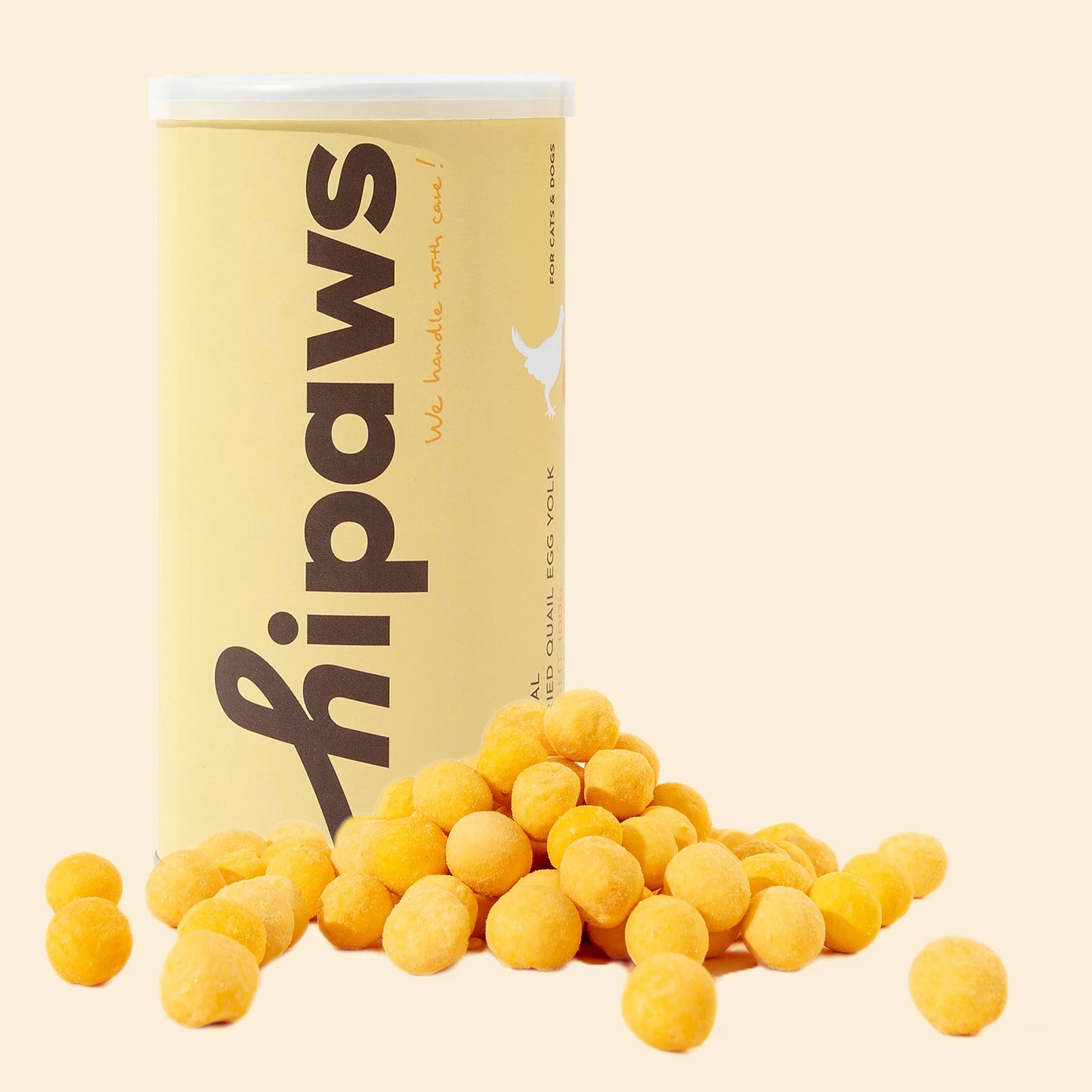 Hipaws All Natural Quail Egg Yolk Freeze-Dried Cat Treats Toppers (100g Tube), Fresh Quail Egg Yolk Dog Treats