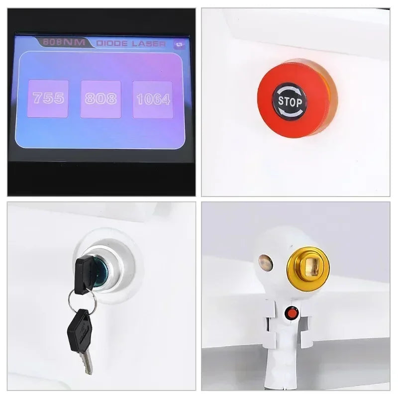 808 Diode Laser Hair Removal Machine 755 808 1064nm Wavelengths Cooling Head Painless Laser Epilator Face Body Hair Removal