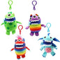 Worry Yummy Monster Keyring Pack - 4 Soft Toys (13cm) for Kids - Anxiety, Stress & Fear Reducing Cuddly Bag Clip Toys