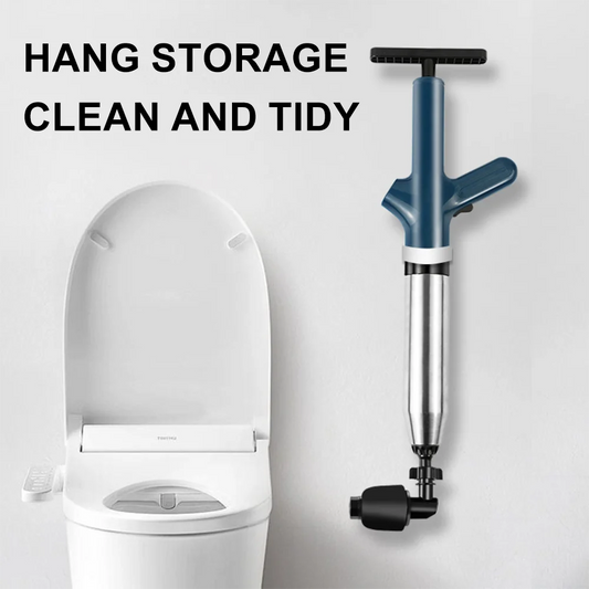 High-pressure Toilet Plunger Stainless Steel Drain Plunger Dredge Clog Remover Sewer Pipe Unblocker Air Drain Blaster Tool Set