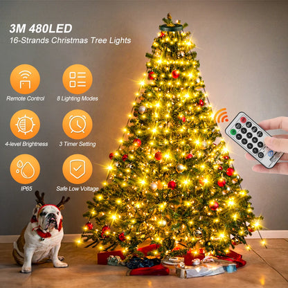 Christmas Tree Fairy String Lights Mini LED Lights With Remote Control For Xmas Tree Outdoor Garden Gift Ornament Holiday Decor