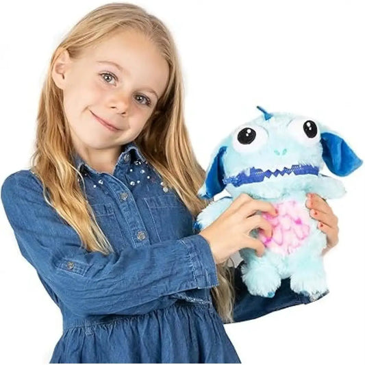 Worry Yummy Monster Soft Toy - 28cm (11") Cuddly Sleep Companion for Kids - Anxiety & Stress Reducing - Blue 'Marvin'