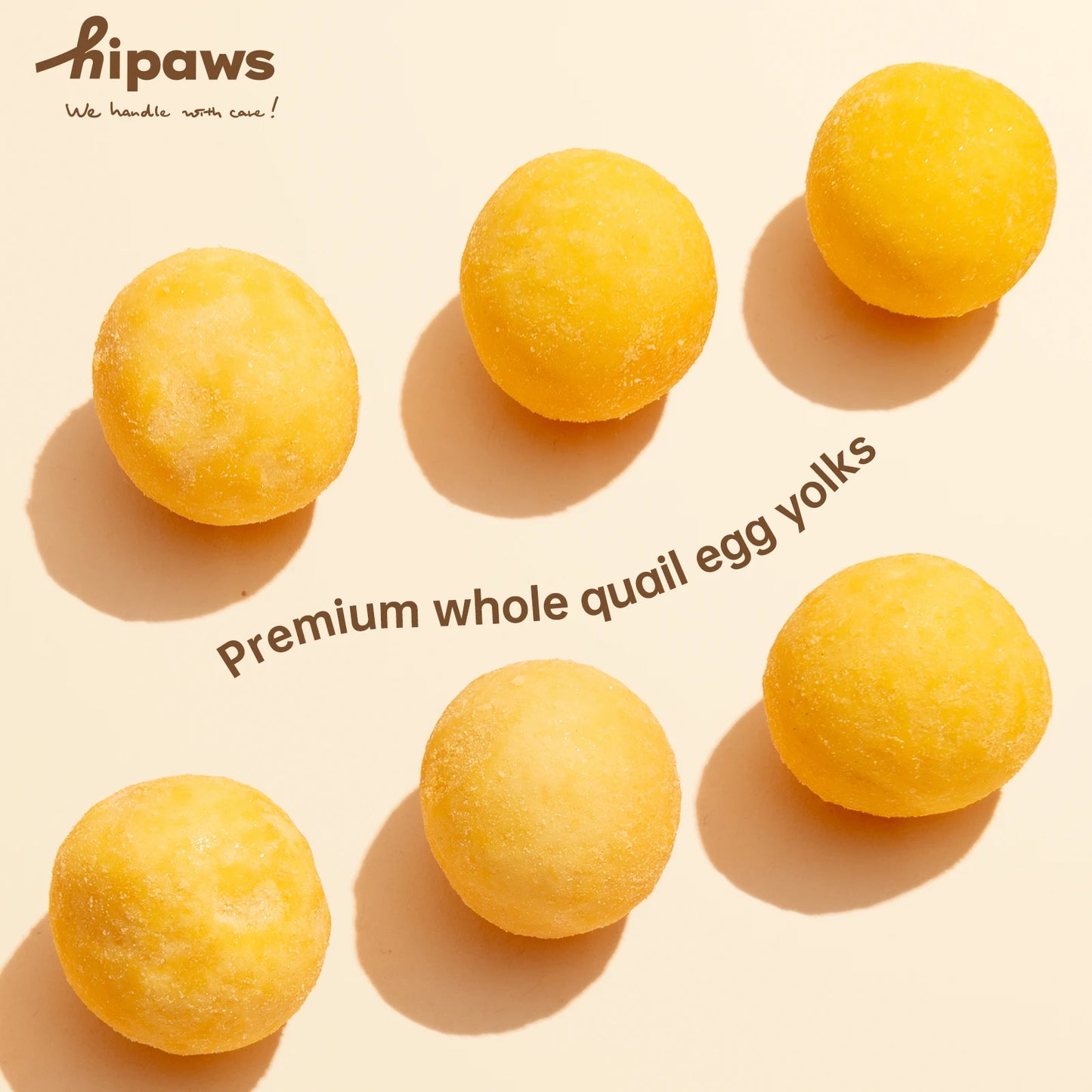 Hipaws All Natural Quail Egg Yolk Freeze-Dried Cat Treats Toppers (100g Tube), Fresh Quail Egg Yolk Dog Treats