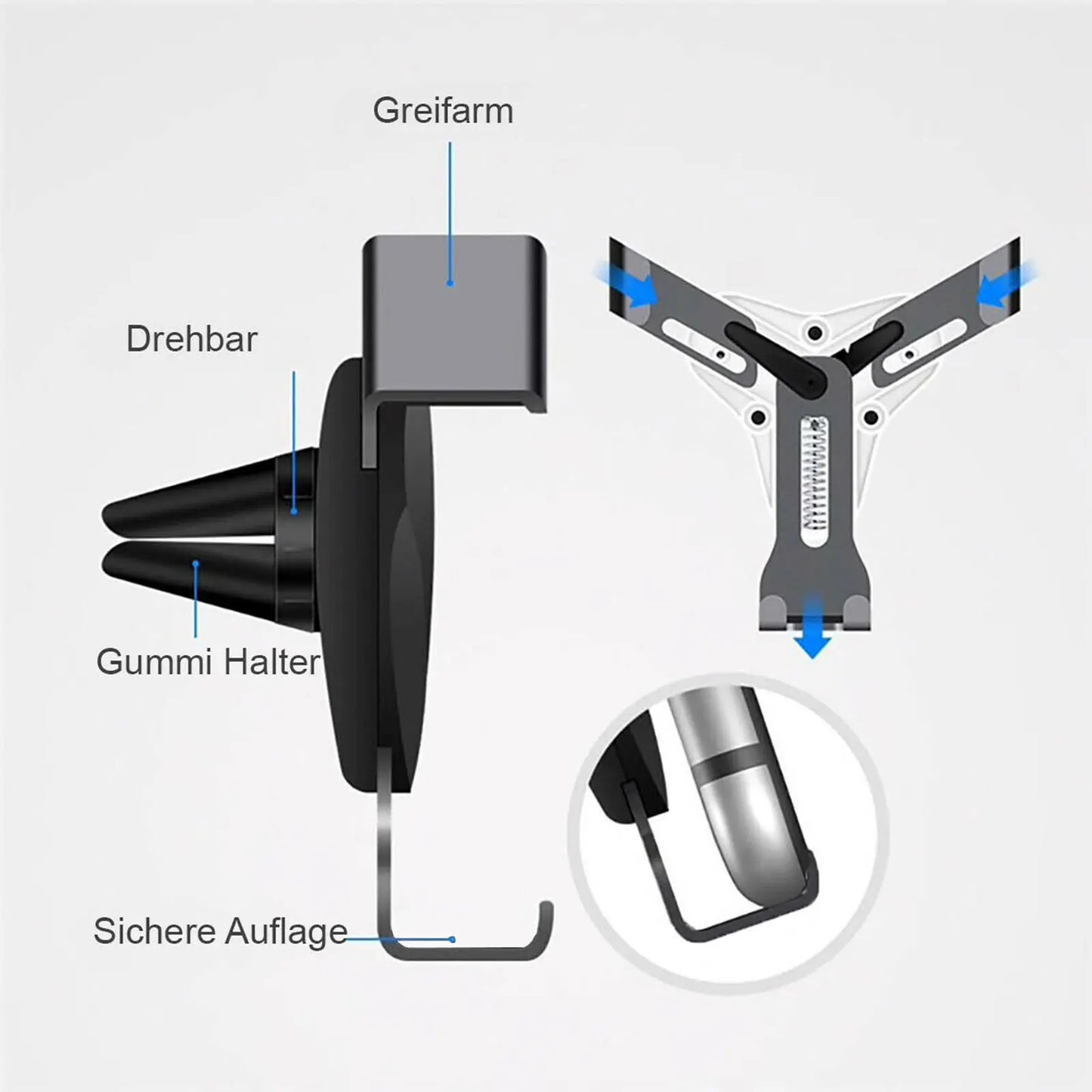 Podofo Gravity Car Holder For Phone in Car Air Vent Mount Clip Cell Holder No Magnetic Mobile Phone Stand For iPhone 13 Xiaomi