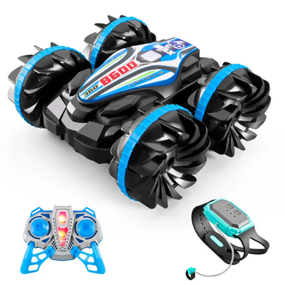 Amphibious Remote Control Car Gesture Sensor 4WD Off-Road Toy Car 360 Degree Rotating Waterproof RC Stunt Car for Kids Gifts