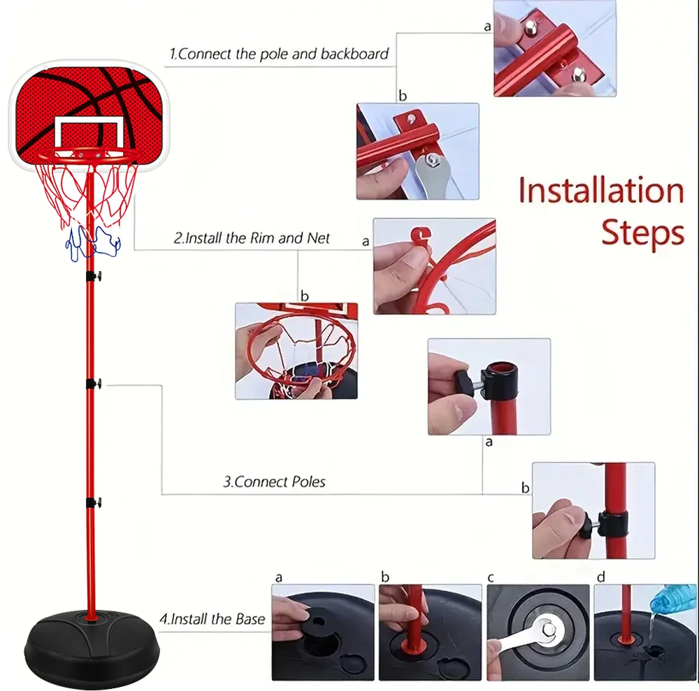 Sports Basketball Toys Basketball Hoop Liftable105-179CM Rack Indoor Outdoor Ball Rim Shoot Children For Gift